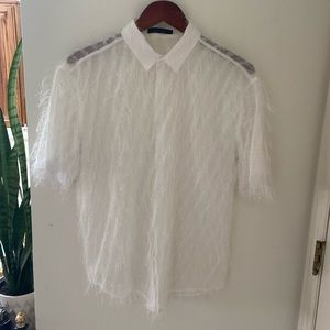 Feathered effect see through Shirt Sz  Small